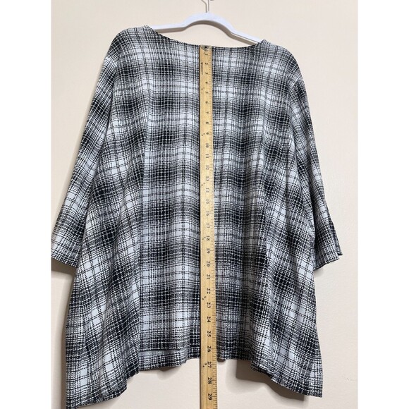 J.Jill Wearever Collection Top Womens 3X Black White 3/4 Sleeve Stretch Tunic - Picture 8 of 11